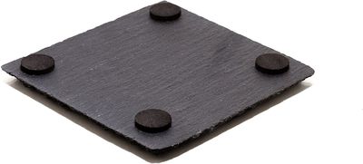 Leisteen Onderzetters voor glazen – Incl. Coating – Glasonderzetter – Acacia Hout Houder – Gesleten steenvorm 4