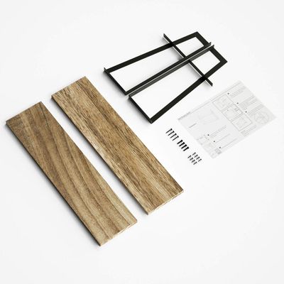 Wandplank met Paulownia Hout – Wandrek Industrieel Zwevend – Plankjes aan de muur – Wanddecoratie – Met gebranden afwerking 5
