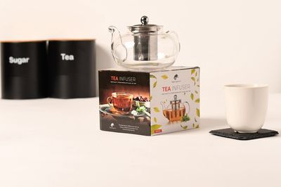 Glazen Theepot met Filter (RVS) - 1.2 Liter - Thee Infuser – Borosilicaat – Anti-druppel tuit2 1