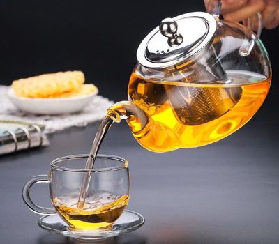 Glazen Theepot met Filter (RVS) - 1.2 Liter - Thee Infuser – Borosilicaat – Anti-druppel tuit2 3