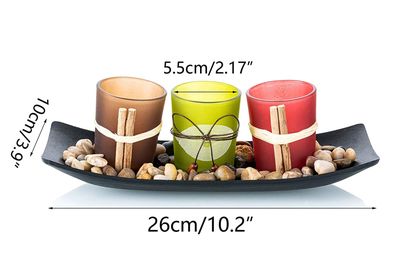 Waxinelichthouders glas – 3 kleuren – Kaarsenhouders voor waxinelichten – Theelichthouder – Met steentje en houder 2