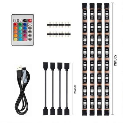 LED strip RGB | 4 x 50 cm | 16 kleuren | Siliconen voering | Buigbaar | Milieuzuinig | Water- en stofbestendig | Zelfklevend | Multifunctioneel 2