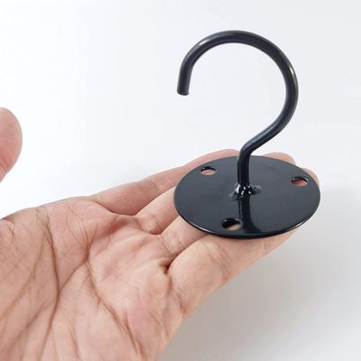 Plantenhaak 4 stuks – Muurhaak voor planten – Muurhaak hanging basket – RVS – Zwart – Incl. schroeven 2