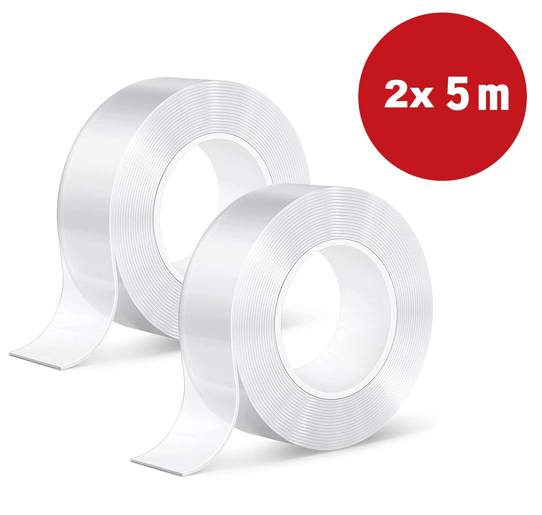 Nano Tape - Klussen - 10 Meter Lang (2x5m) - 1 cm breed - Dubbelzijdig Plakband Extra Sterk - Transparante Dubbelzijdige Tape Extra Sterk - NanoTape - Muur Tape - Waterdicht - Herbruikbaar