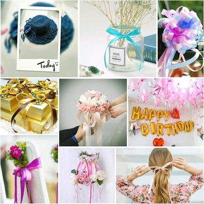 Satijn lint - 22,5m per lint - 1cm breed - Cadeaulint - Lintjes - Goud / Rood / Zwart / Roze / Blauw - 18 kleuren 2