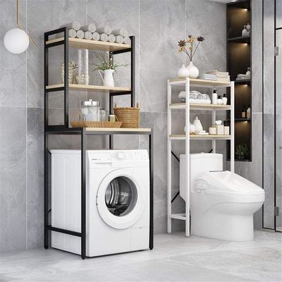 Wasmachine Rek - 3 laags - Robuust - Vocthbestendig - 69 x 60 x 177 cm - Zwart 2