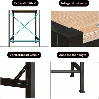 Wasmachine Rek - 3 laags - Robuust - Vocthbestendig - 69 x 60 x 177 cm - Zwart 4