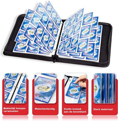 Verzamelmap - 900 Kaarten - 50 Pagina’s map - 9 Pocket / vakken - A4 Formaat - Box - Binder - 4- Zwart 1