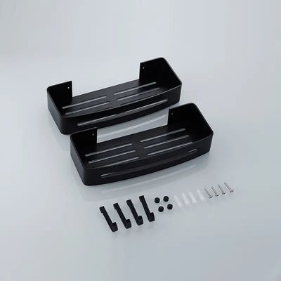 Dubbele Doucherek Zwart Zonder Boren – Sterke lijmbasis - Badkamer rek – Wand – Doucherekjes – Incl. schroeven 3