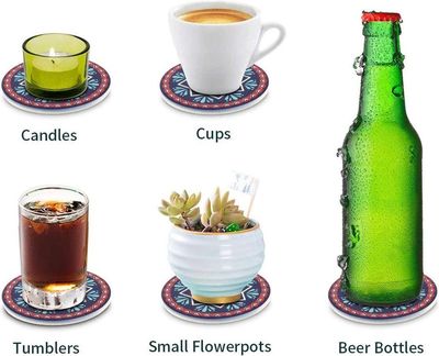 Onderzetters - Set van 8 - Rond - Onderzetters voor glazen - Bohemian - Oosterse - Mandala design - Coasters - Moederdag cadeau 1